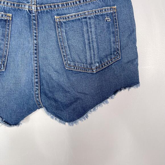 Rag & Bone Womens 28 Cut Off Denim Jean Shorts in Johny Wash Ripped Cotton - Picture 7 of 10
